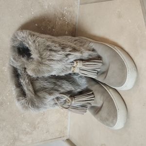 TORY BURCH WINTER FUR BOOTS, size 8M